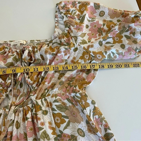 Baevely Mini Dress Everything And More Dress Multi Floral Keyhole Puff Sleeve - Picture 11 of 15